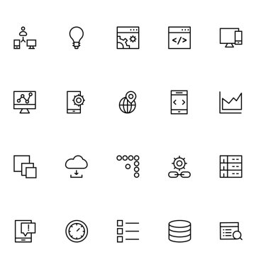 Verimlilik ve geliştirme vektör simgeler 7