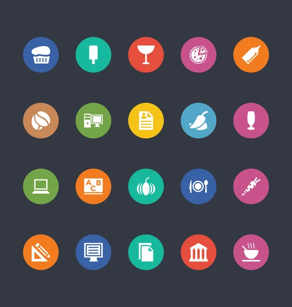 Glifos coloreados iconos vectoriales 23 — Vector de stock