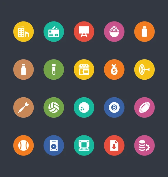 Glifos coloreados iconos vectoriales 25 — Vector de stock