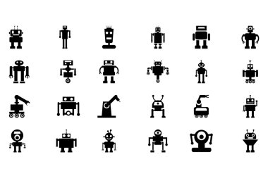 Robotlar vektör simgeler 5