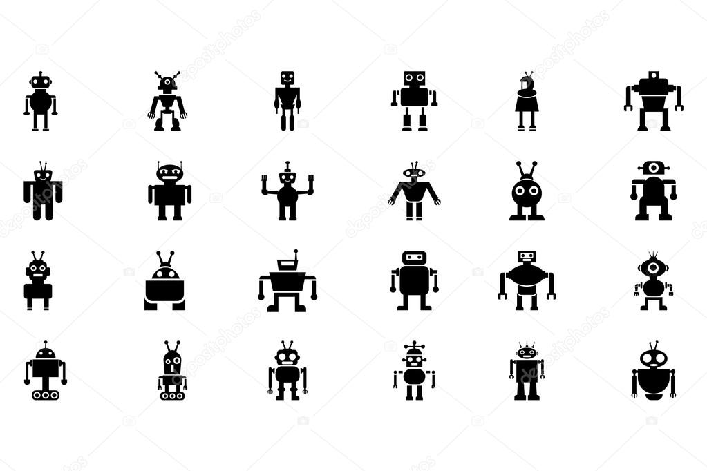 volleyball Kælder beviser Robots Vector Icons 2 Stock Vector by ©creativestall 105726282