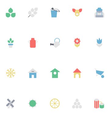 Tarım vektör simgeler 1 renkli