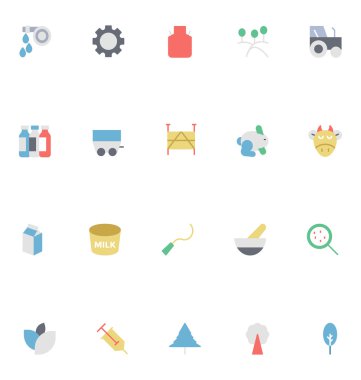 Tarım vektör simgeler 5 renkli