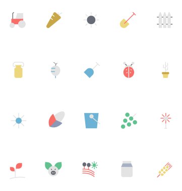 Tarım vektör simgeler 2 renkli