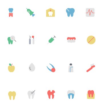Diş renkli vektör simgeler 2