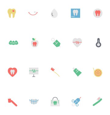 Diş renkli vektör simgeler 4