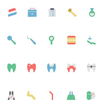 Diş renkli vektör simgeler 6