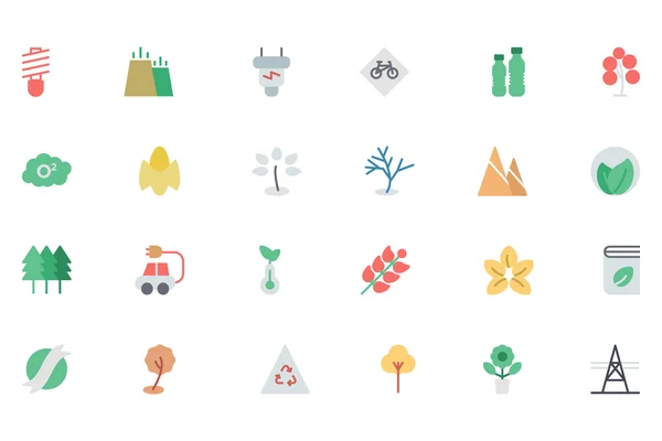 Ecology Colored Vector Icons 3 — Stock Vector