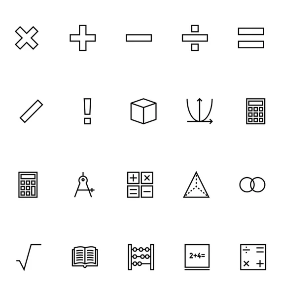 Wiskunde Vector Icons 1 — Stockvector