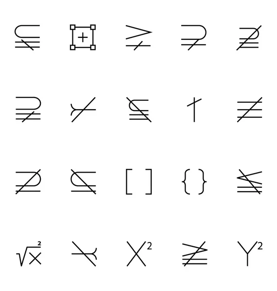 Mathematik-Vektorsymbole 6 — Stockvektor