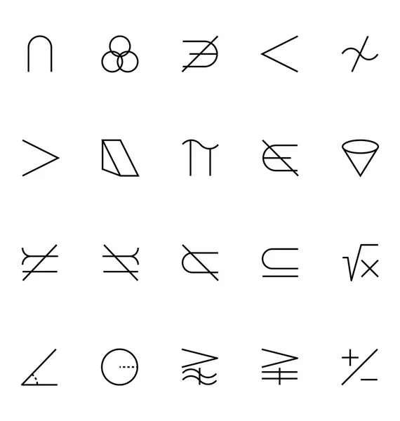 Wiskunde Vector Icons 5 — Stockvector