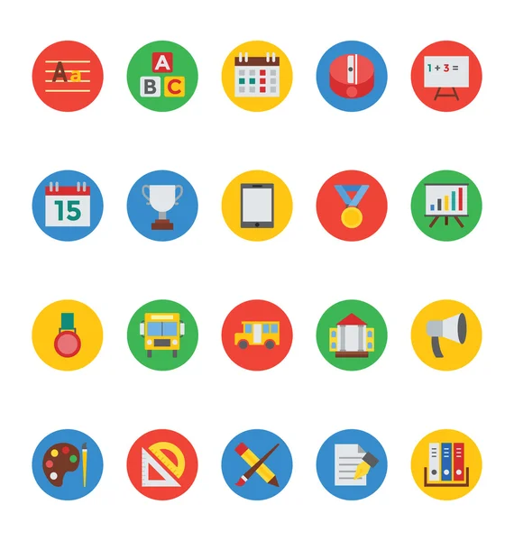 Education Colored Vector Icons 4 — Stock Vector