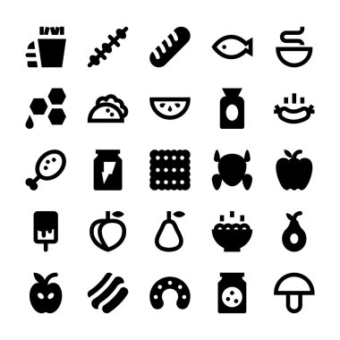 Yiyecek ve içecekler vektör simgeler 6