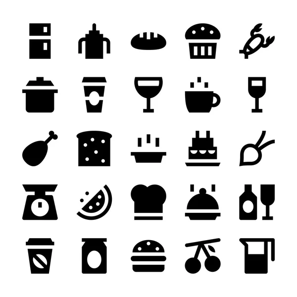 Voedsel en dranken Vector Icons 1 — Stockvector