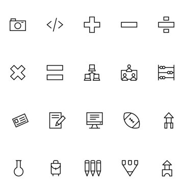 Eğitim çizgi vektör simgeleri 8