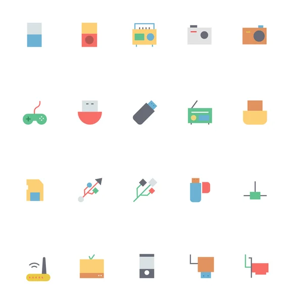 Electronics Colored Vector Icons 2 — Stock Vector