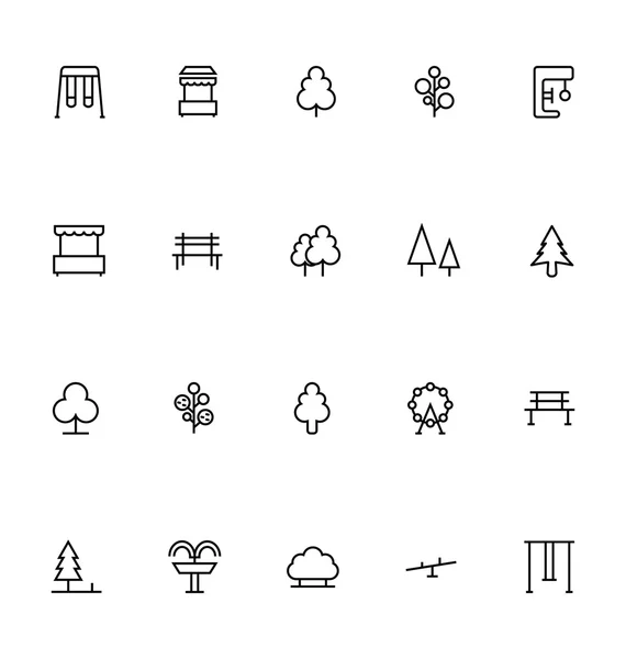 Park Line Vector Icons 1 — Stock Vector