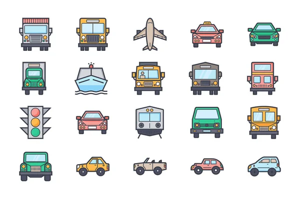 Iconos de ilustración de transporte 4 — Vector de stock