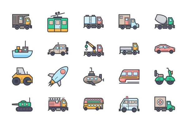 Ícones de ilustração de transporte 2 — Vetor de Stock