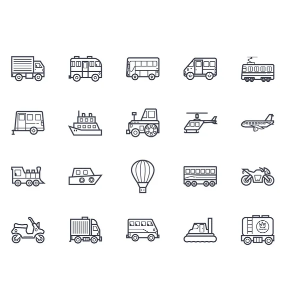 Iconos de ilustración de transporte 1 — Archivo Imágenes Vectoriales