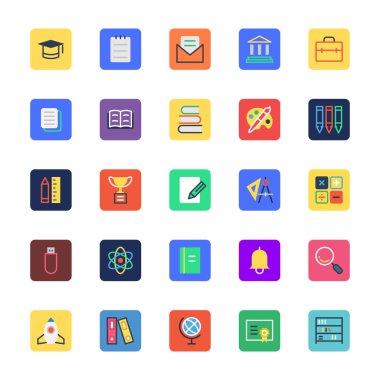 School and Education Colored Vector Icons 1