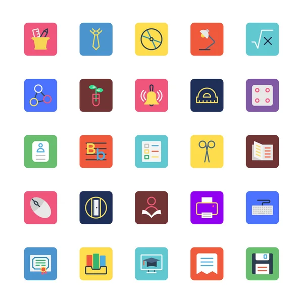 School and Education Colored Vector Icons 3 — Wektor stockowy