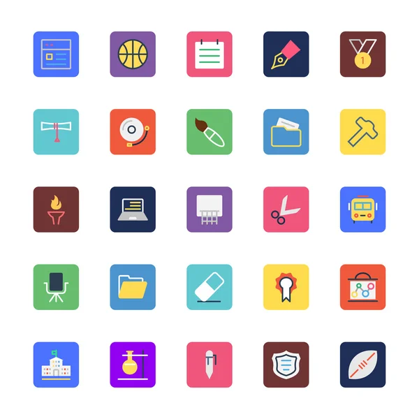 School and Education Colored Vector Icons 4 — 图库矢量图片