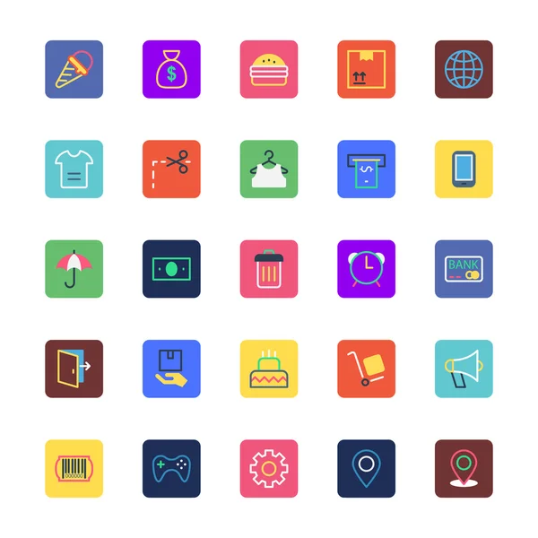 Shopping and eCommerce Colored Vector Icons 2 — Wektor stockowy