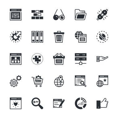 SEO ve pazarlama vektör simgeler 4 renkte