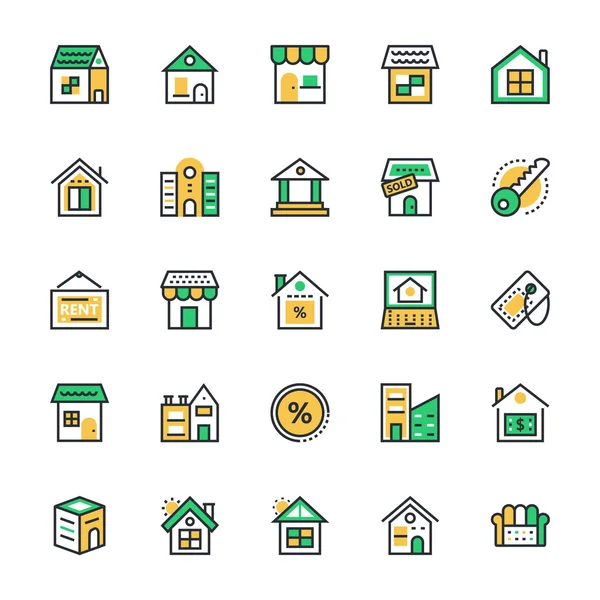 Onroerend goed gekleurde Vector Icons 1 — Stockvector