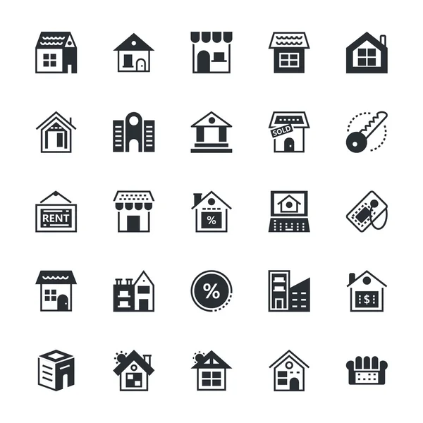 Icônes vectorielles colorées de l'immobilier 1 — Image vectorielle