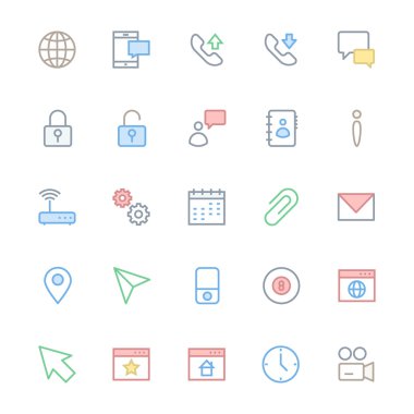 User Interface Colored Line Vector Icons 3