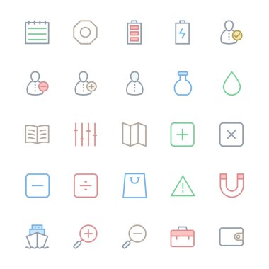 User Interface Colored Line Vector Icons 5
