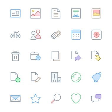 User Interface Colored Line Vector Icons 1