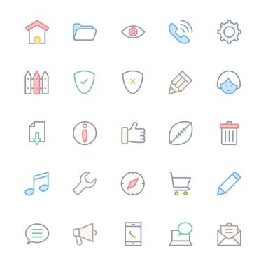 User Interface Colored Line Vector Icons 2