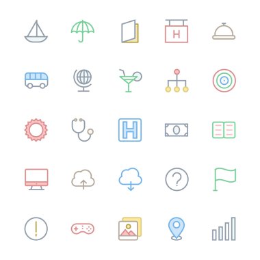 User Interface Colored Line Vector Icons 9