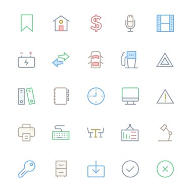 User Interface Colored Line Vector Icons 10