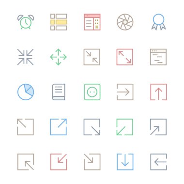 User Interface Colored Line Vector Icons 16 clipart