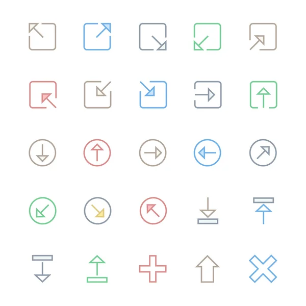 User Interface Colored Line Vector Icons 7 — ストック写真