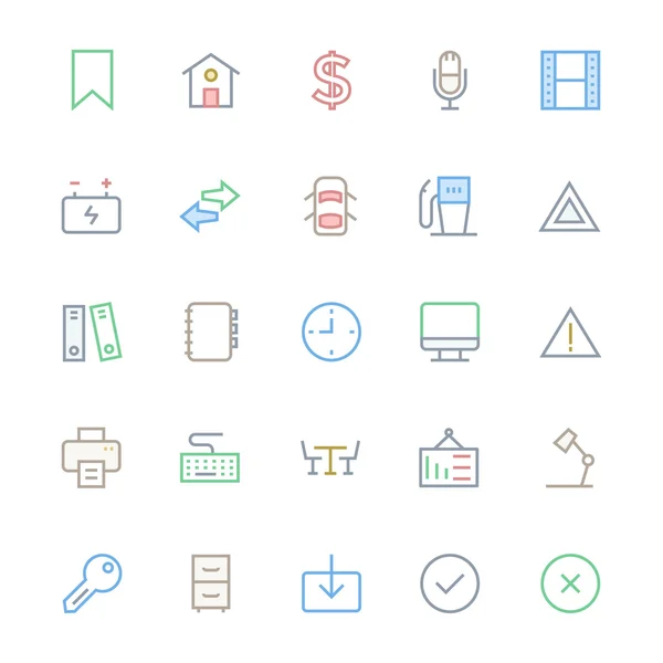 User Interface Colored Line Vector Icons 10 — Stockfoto