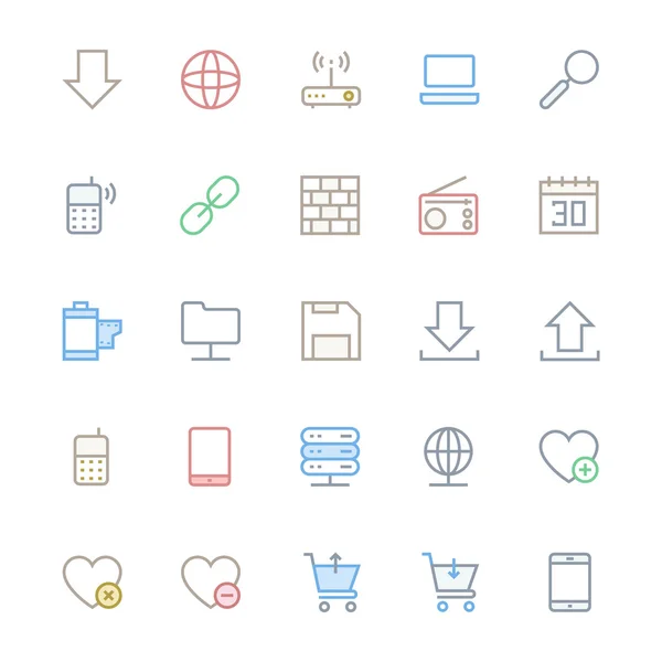 User Interface Colored Line Vector Icons 14 — Stock fotografie