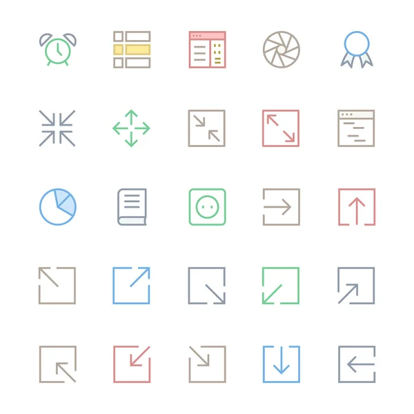 Interface de usuário ícones de vetores de linha coloridos 16 — Fotografia de Stock