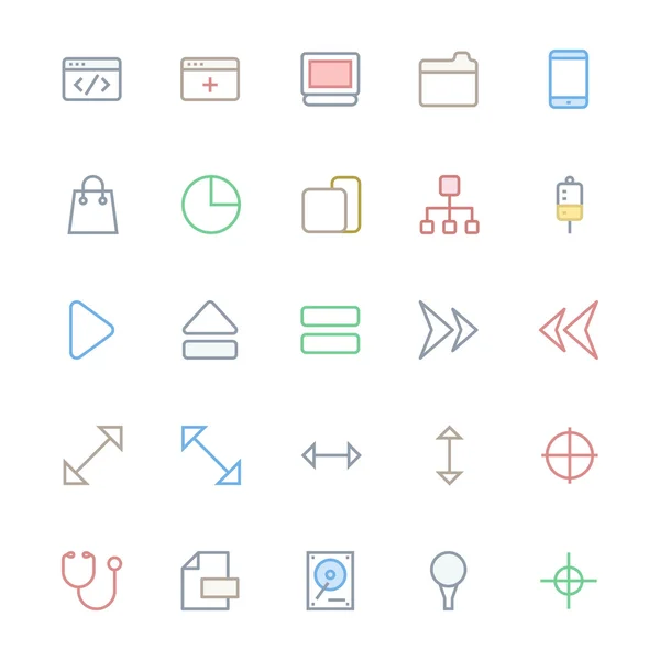 User Interface Colored Line Vector Icons 19 — Stock Photo, Image