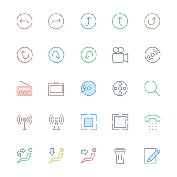 Användargränssnitt färgade linje vektor ikoner 25 — Stockfoto