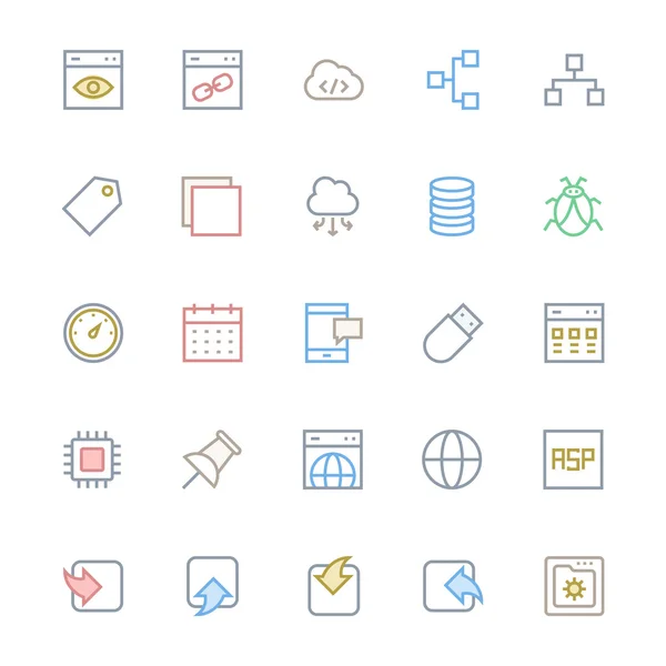 User Interface Colored Line Vector Icons 32 — Stock Photo, Image