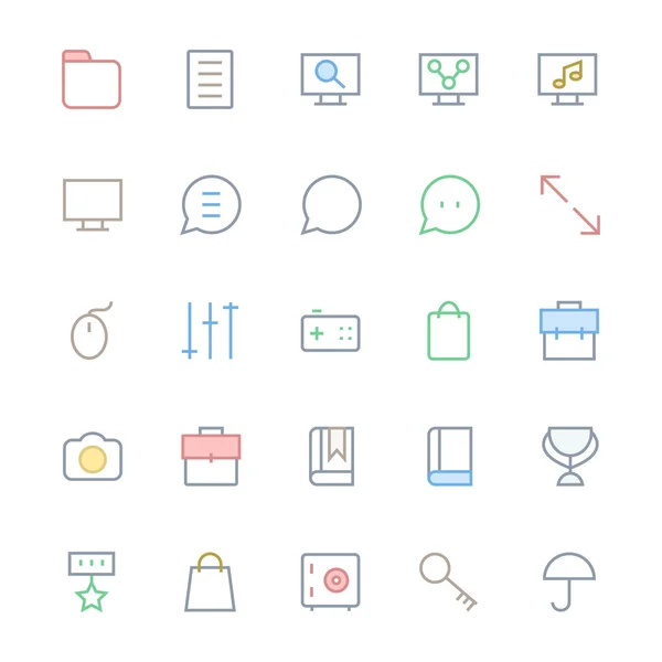 User Interface Colored Line Vector Icons 45 — Stok fotoğraf