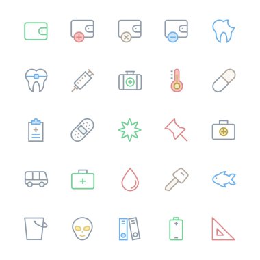 Kullanıcı arabirimi renkli çizgi vektör simgeler 53