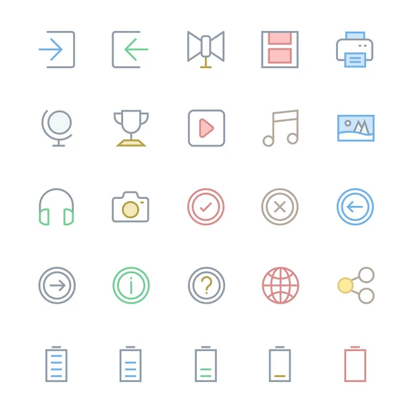 User Interface Colored Line Vector Icons 49 — Stock Photo, Image