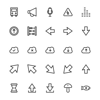 Kullanıcı Arabirimi Renkli Çizgi Vektör Simgeleri 35