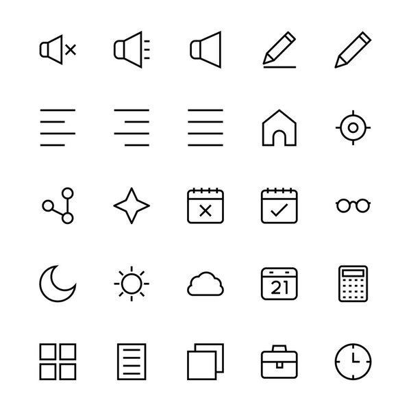 Цветные векторные значки интерфейса пользователя
